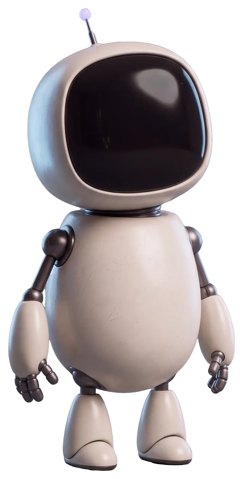Oniro Bot, o robô da Oniro Labs, em pé, olhando para você
